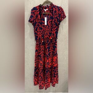 NWT - Chico's Red and Blue Patterned Dress